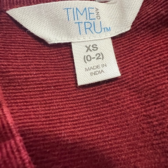 NWOT Time And Tru XS Burgundy Corduroy Dress 100% Cotton Boho Chic - Picture 8 of 10